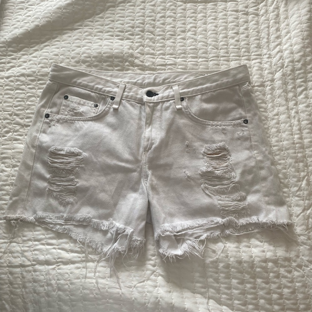 Rag & Bone White Denim Shorts 30